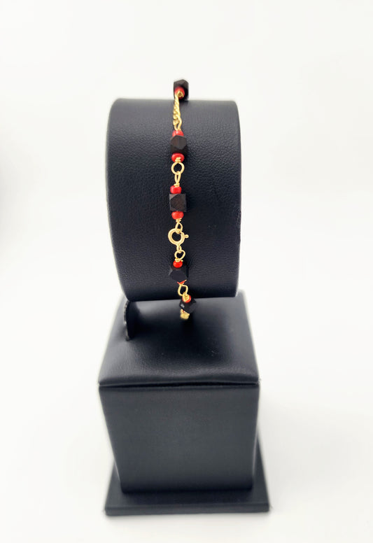 Pulso de azabaches. 14k