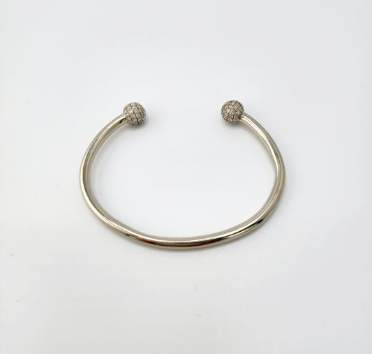 Pulso oro blanco de bolas full diamond por Orden