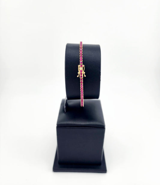Pulsera de rubí 14k