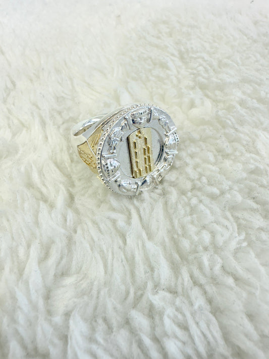 Anillo ifa plata con oro